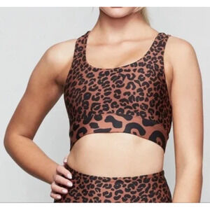 Good American The Step Bra Leopard Print Sports Bra M GA2 NWT